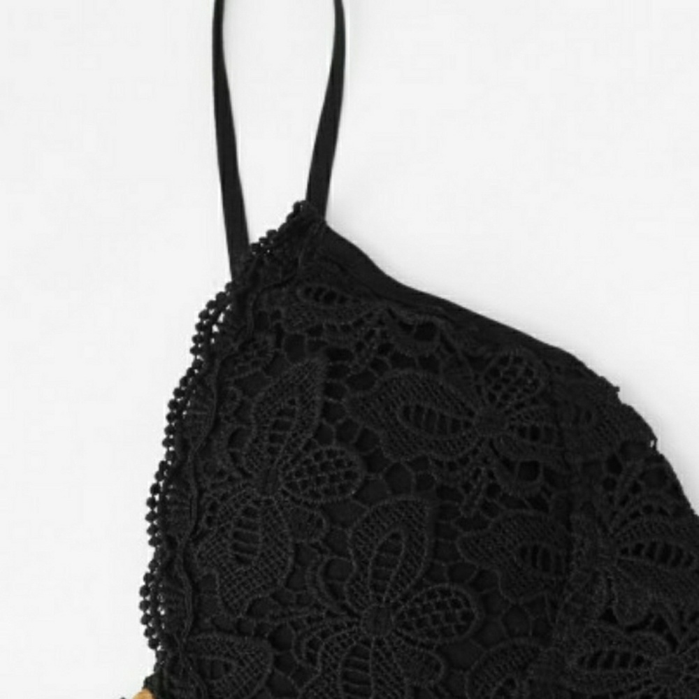 🚫SOLD Black Corset-Style Bustier - Picture 3 of 4